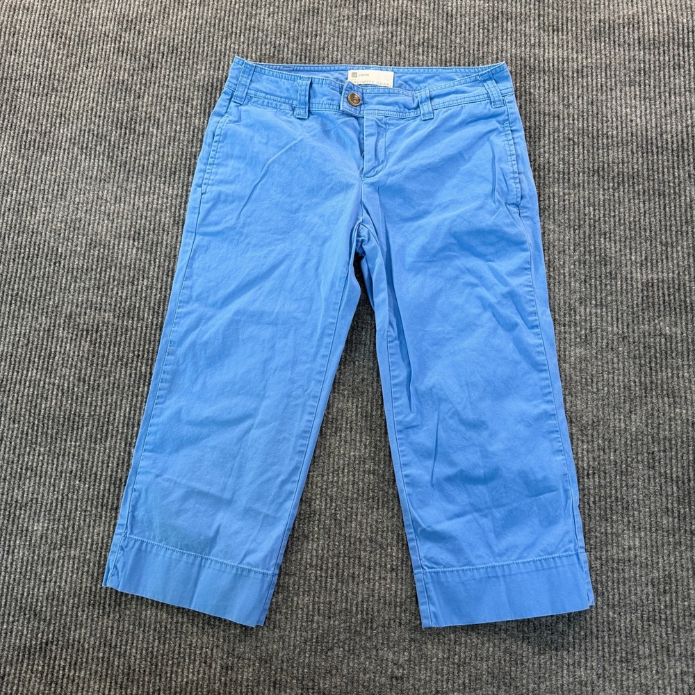 Gap Favorite Khaki Capri Pants Womens Waist 32 Blue Cotton Crop Summer Chino